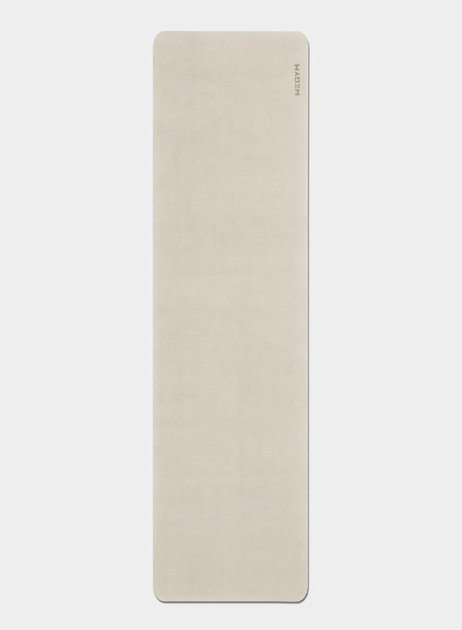 WeGym Yoga Mat, 4mm Cushioned Exercise Mat for Yoga, Pilates, Home Workouts - Anti Slip Polyester Suede Mat with Carrying Strap, Sandstone - Image 2