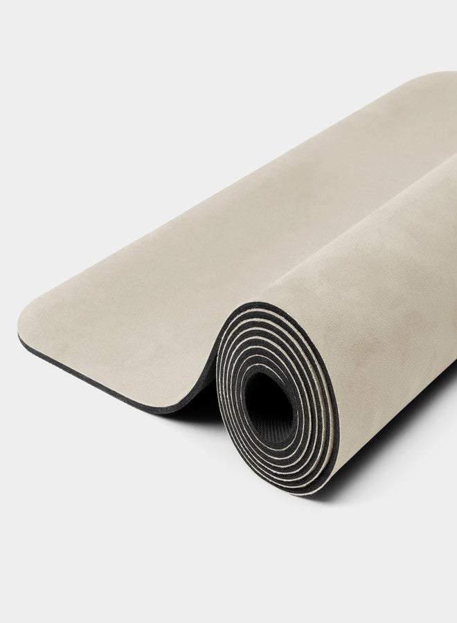 WeGym Yoga Mat, 4mm Cushioned Exercise Mat for Yoga, Pilates, Home Workouts - Anti Slip Polyester Suede Mat with Carrying Strap, Sandstone - Image 4