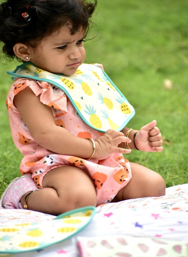 Happy Matty مجموعة مرايل رضاعة الأطفال من هابي ماتي، سريعة الجفاف وقابلة للغسل، 3 قطع، متعددة الألوان، من 0 إلى 3 سنوات، بنقشة قطة وبطيخ منقطة، حجم كبير (28 سم × 20 سم). - Image 3