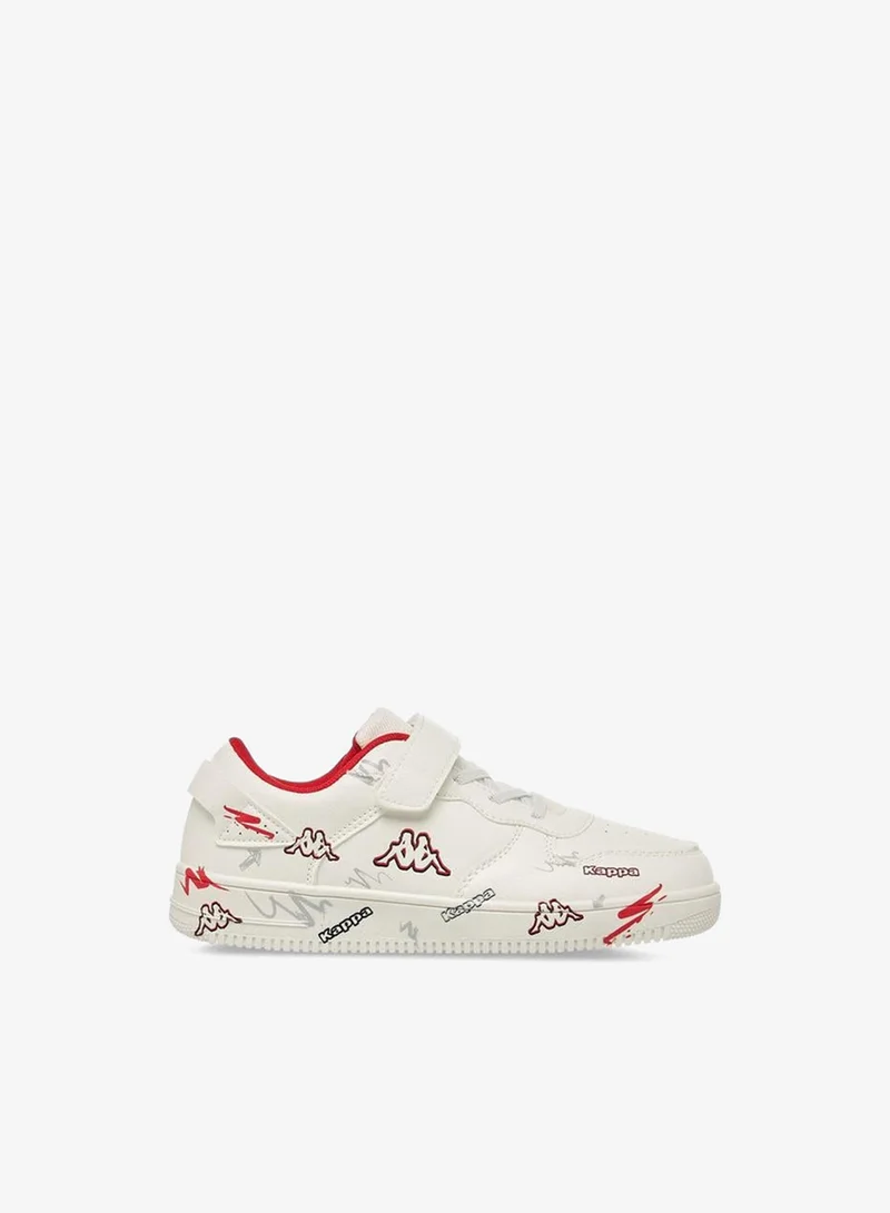 Kappa Boys Logo Print Hook and Loop Sports Shoes