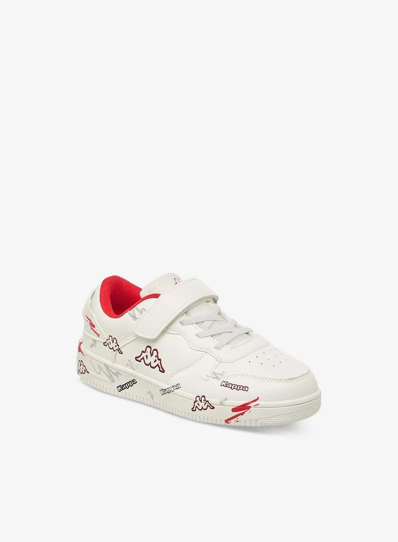 Kappa Boys Logo Print Hook and Loop Sports Shoes