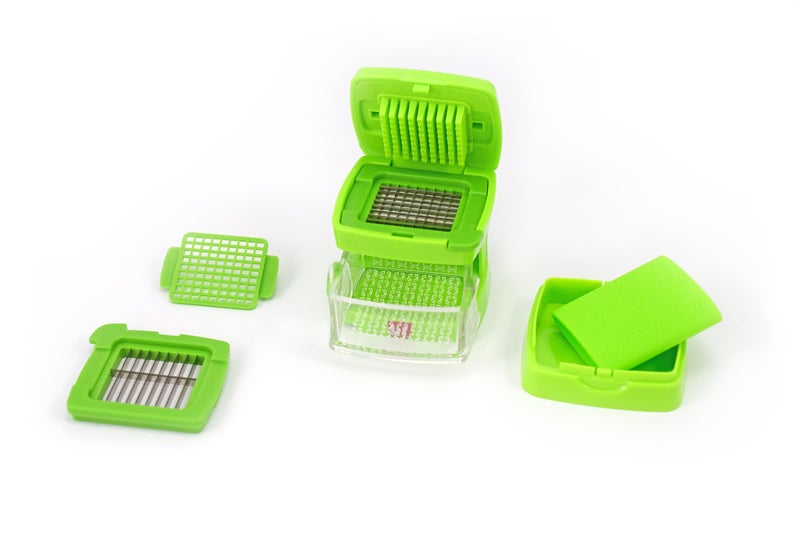 Kitchen Innovations Garlic-A-Peel Garlic Press, Crusher, Cutter, Mincer, and Storage Container - Includes Silicone Garlic Peeler - Easy to Clean - Stainless Steel Blades â€“ (Green), standard - Image 2