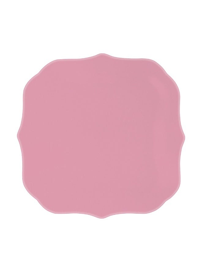 2 Pieces Rose Glass Dessert Plate Set 17×17 cm – Elegant Square Glass Plates for Serving Desserts, Snacks & Appetizers, Durable Reusable Tableware for Home, Restaurant & Party Use (17 cm, Rose) - Image 1