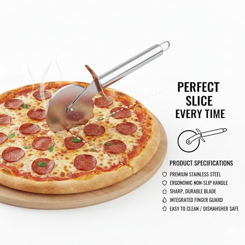 SimpliDeals Pizza Cutter Wheel & Silicone Oil Brush Combo – Stainless Steel Sharp Pizza Slicer with Ergonomic Handle + Heat Resistant Basting Brush – Perfect Kitchen Tool Set - Image 5