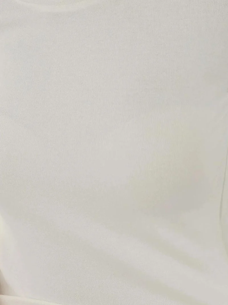 Hiccup White Ultra Soft Touch Slim Fit Crew Neck Long Sleeve Basic Top for Women | Best Price UAE