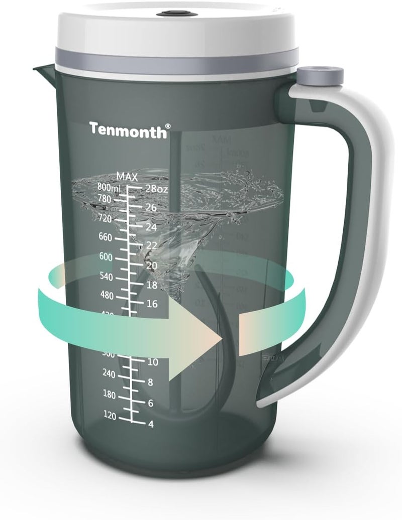 Tenmonth خلاط حليب الأطفال الكهربائي وعاء سريع لصنع حليب الأطفال مع فوهة عدم التسرب غطاء قفل محرك 28 أونصة خلط خالي من الكتل بدون فقاعات هواء خالي من BPA محمول للسفر - Image 1