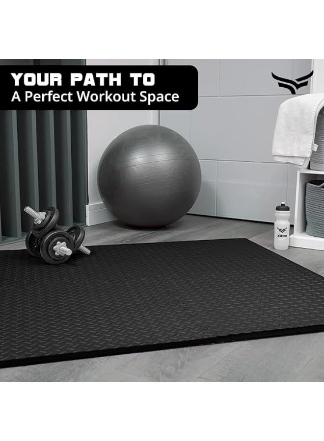 XTRIM Puzzle Exercise Mat (6 Tiles & 10 Borders, 16 Sq.Ft. Area) High-Density EVA Foam Mat - Image 2