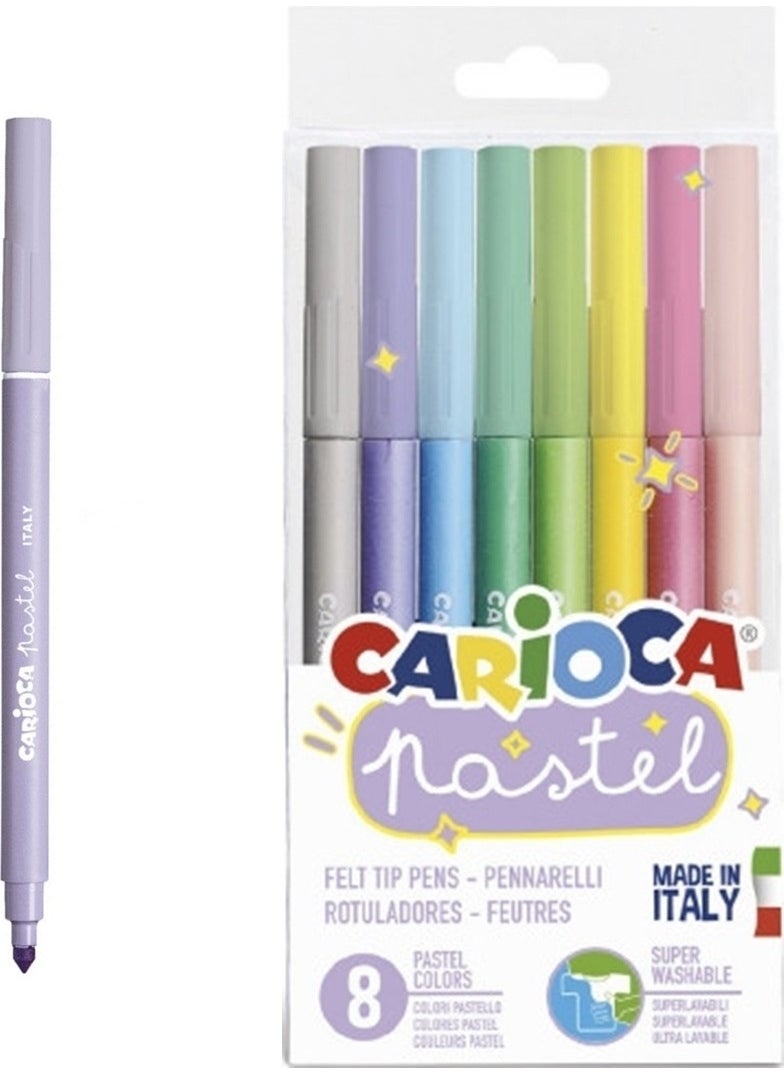 Angel Of Life Carioca Pastel Super Washable Felt Tip Crayons 8 Pieces  - Image 1