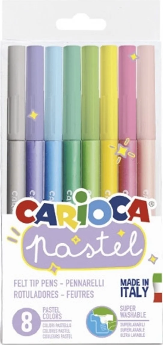 انجل اوف لايف Carioca Pastel Super Washable Felt Tip Crayons 8 Pieces