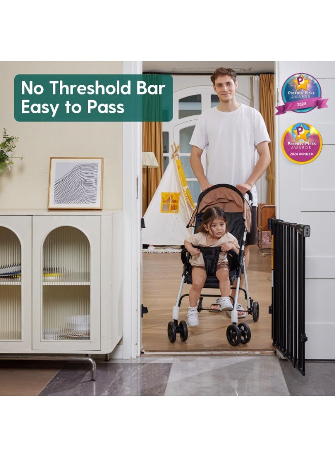 بابيليو بوابة بابليو للأطفال بدون قضيب سفلي، مقاس 26-43 بوصة، للأطفال الرضع وكبار السن والحيوانات الأليفة، بوابة كلاب 2 في 1 مثبتة بالأجهزة للمنزل والسلالم والأبواب، مع باب كبير للمشي، لون أسود - Image 3