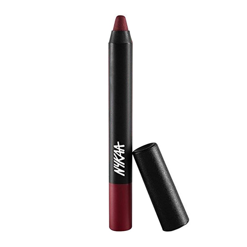 Nykaa قلم شفاه ماتيلشس من نايكا بلون البرقوق المثالي رقم 02 مع مبراة مستحضرات التجميل بروف يور بوينت - Image 1