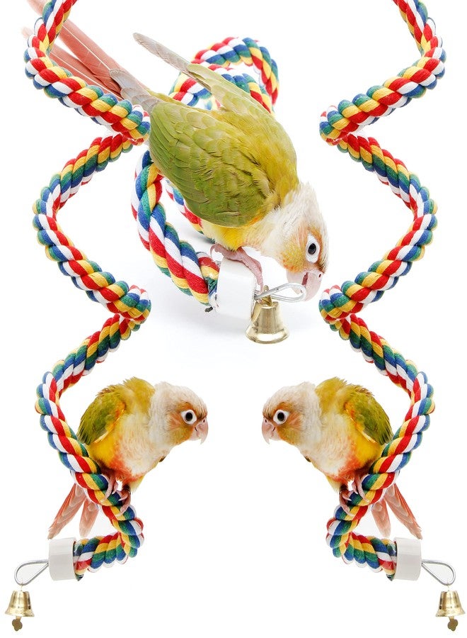 Youngever 2 Pack Birds Toys, Bird Ropes, Bungee Bird Toys, Bird Perches - Image 2