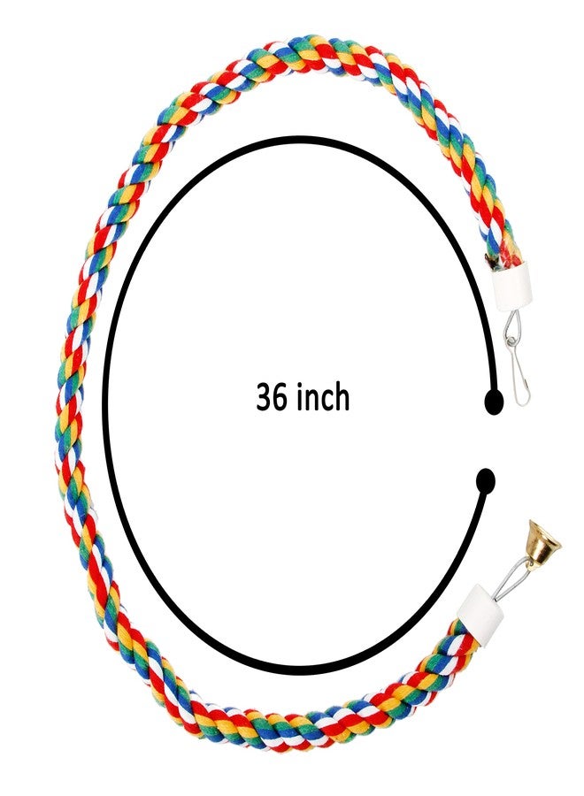 Youngever 2 Pack Birds Toys, Bird Ropes, Bungee Bird Toys, Bird Perches - Image 3