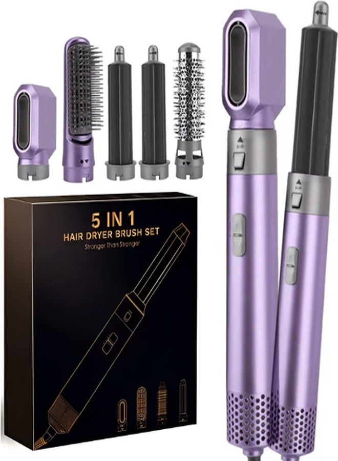 Drumstone (𝗦𝗽𝗲𝗰𝗶𝗮𝗹 𝟭𝟱 𝗬𝗲𝗮𝗿𝘀 𝗪𝗮𝗿𝗿𝗮𝗻𝘁𝘆) 5 In 1 Hot Air Hair Styler with Air Wrap Volumizing Straightening Curling Adjustable Heat Lightweight Design for Home Travel Salon Styling - Violet - Image 1