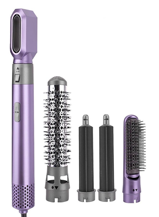 Drumstone (𝗦𝗽𝗲𝗰𝗶𝗮𝗹 𝟭𝟱 𝗬𝗲𝗮𝗿𝘀 𝗪𝗮𝗿𝗿𝗮𝗻𝘁𝘆) 5 In 1 Hot Air Hair Styler with Air Wrap Volumizing Straightening Curling Adjustable Heat Lightweight Design for Home Travel Salon Styling - Violet - Image 4