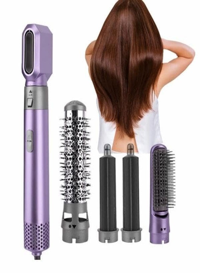 Drumstone (𝗦𝗽𝗲𝗰𝗶𝗮𝗹 𝟭𝟱 𝗬𝗲𝗮𝗿𝘀 𝗪𝗮𝗿𝗿𝗮𝗻𝘁𝘆) 5 In 1 Hot Air Hair Styler with Air Wrap Volumizing Straightening Curling Adjustable Heat Lightweight Design for Home Travel Salon Styling - Violet - Image 5