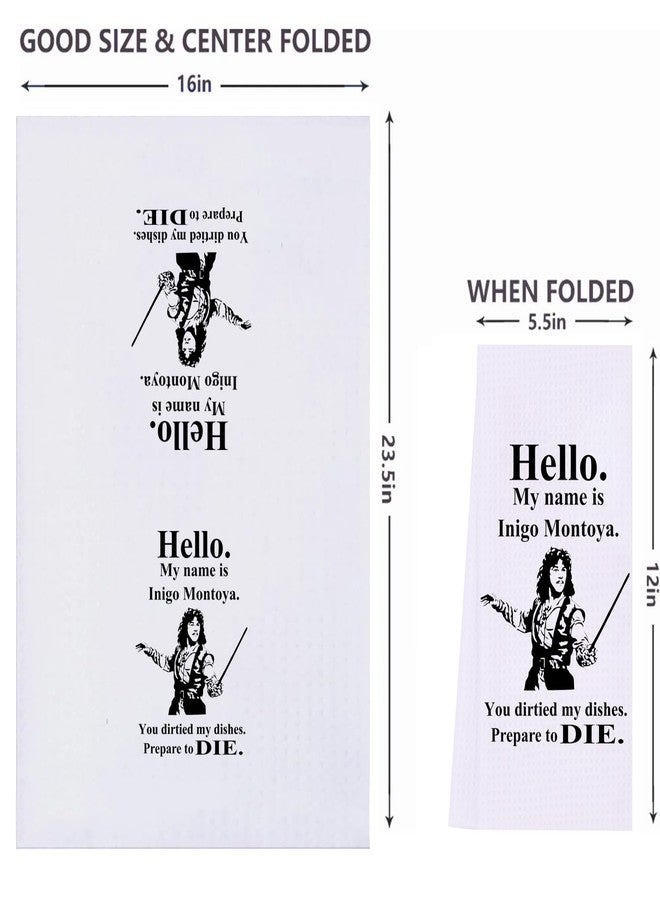 LXOMILL Inigo Montoya Funny Kitchen Towels, Princess Bride Movie Quote Gift, Vintage Dish Towels for Kitchen, Housewarming Hostess Gift, As You Wish, Set of 2 - Image 2