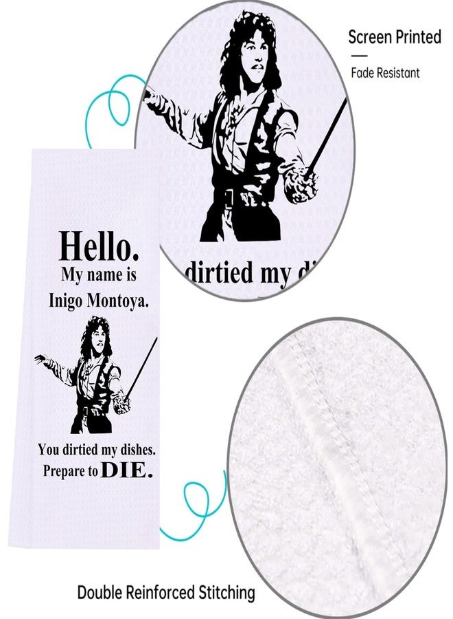 LXOMILL Inigo Montoya Funny Kitchen Towels, Princess Bride Movie Quote Gift, Vintage Dish Towels for Kitchen, Housewarming Hostess Gift, As You Wish, Set of 2 - Image 4