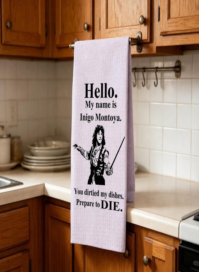 LXOMILL Inigo Montoya Funny Kitchen Towels, Princess Bride Movie Quote Gift, Vintage Dish Towels for Kitchen, Housewarming Hostess Gift, As You Wish, Set of 2 - Image 3