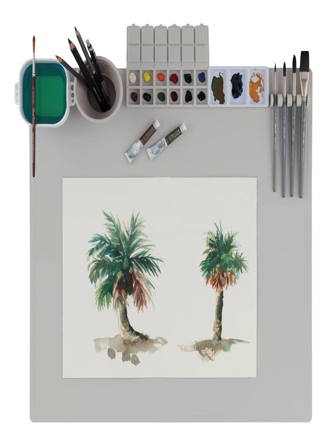 Creative Mark AquaMat Extra Large 23 3/8" x 21 3/8" Non-Slip Silicone Mat for Arts and Crafts, Workspace for Painting, Crafting, Epoxy, Resin, Clay, Craft Table Protector and Office Table Mat - Image 1