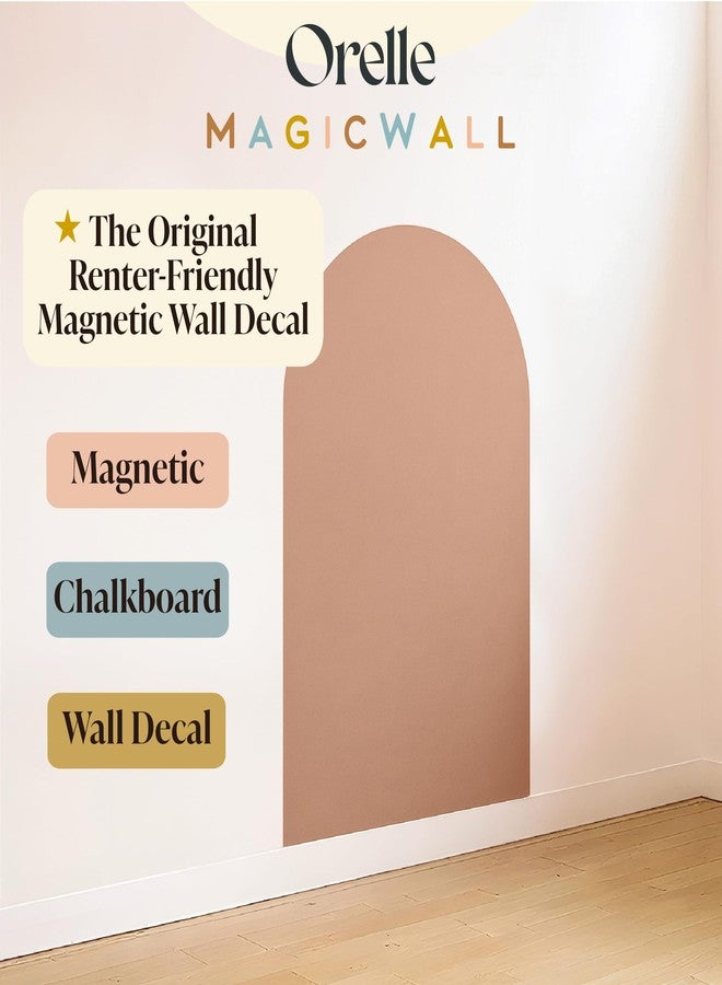 Orelle MagicWall | Magnetic Arch Wall Decal - Repositionable & Renter-Friendly | Peel & Stick Magnetic Wall Decal Chalkboard | Playroom Essentials | Large 24 x 39” | Mocha - Image 2