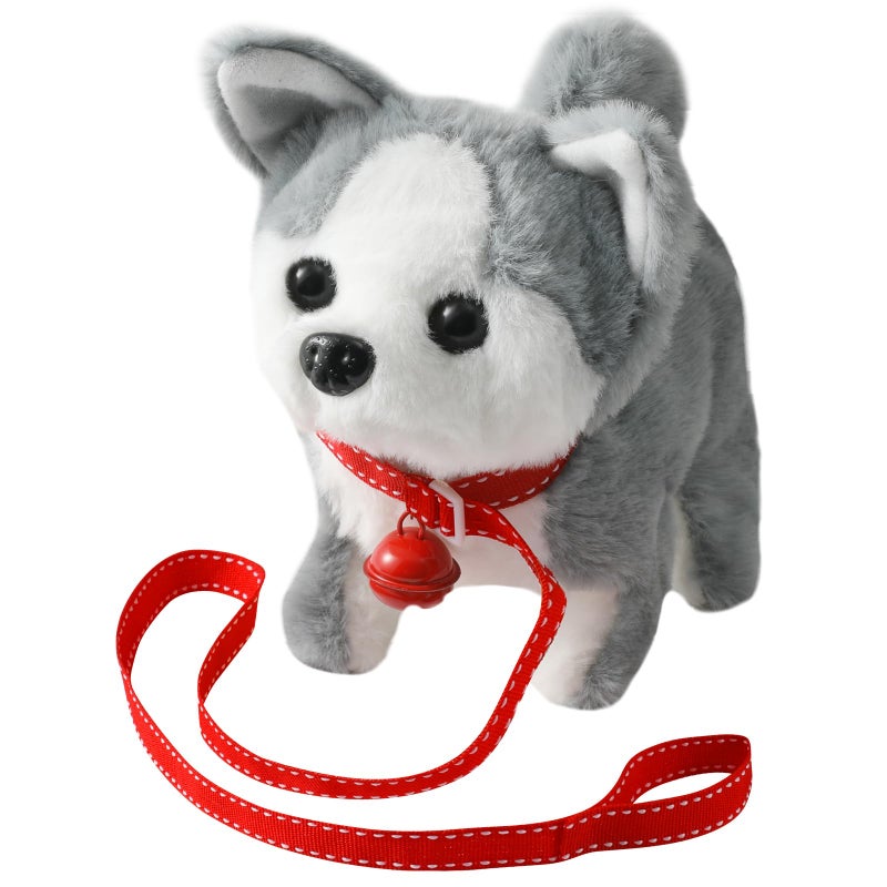 KSABVAIA Plush Husky Toy Puppy Electronic Interactive Dog Walking Barking Tail Wagging Stretching Companion Animal for Kids Toddlers - Image 3
