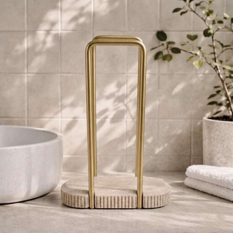 Pan Home Verona Polyresin Towel Holder 18x8x25cm - Beige - 211HEL9900822 - Image 1