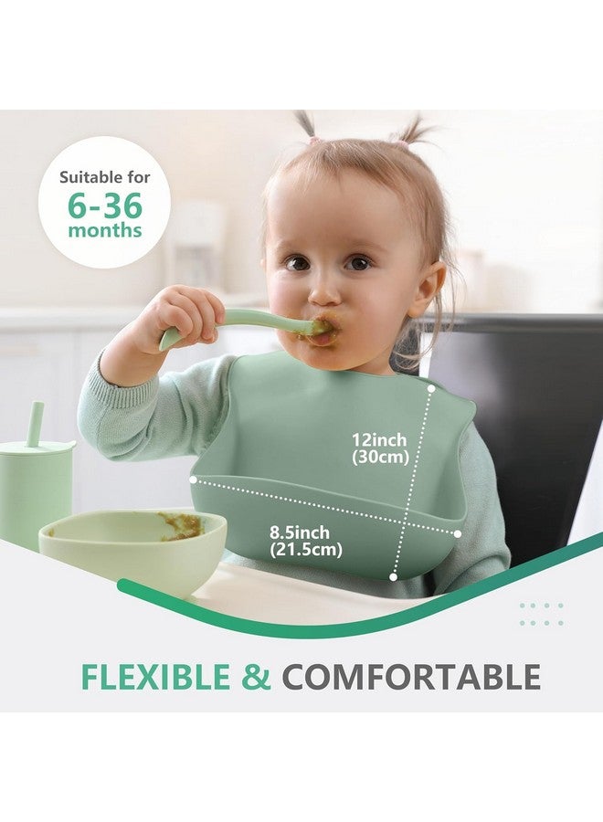 Cuddle Campus Set of 3 Silicone Bibs for Babies & Toddlers,Soft Adjustable Bibs with Pocket Food Catcher for Baby Girl,Boy(Set 1) - Image 3