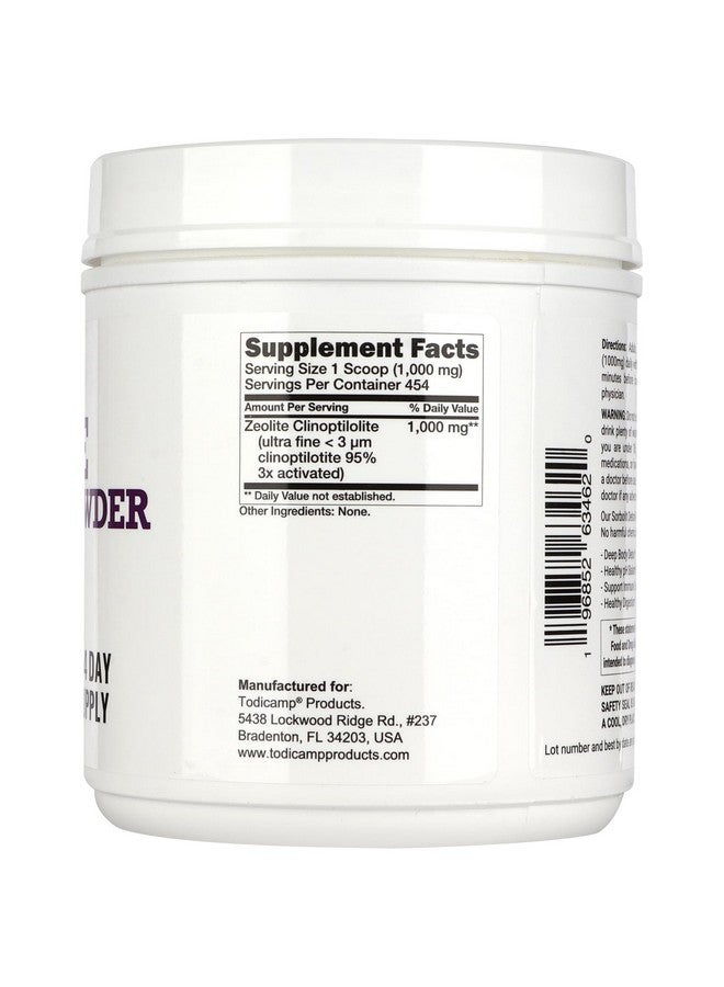 TODICAMP Sorbolit Zeolite Detox Powder - 1 lb Clinoptilolite Zeolite Powder Sorbolit- 1-2 µm Zeolite Clinoptilolite Powder for Cellular Detox - 454 Days Supply - Image 2