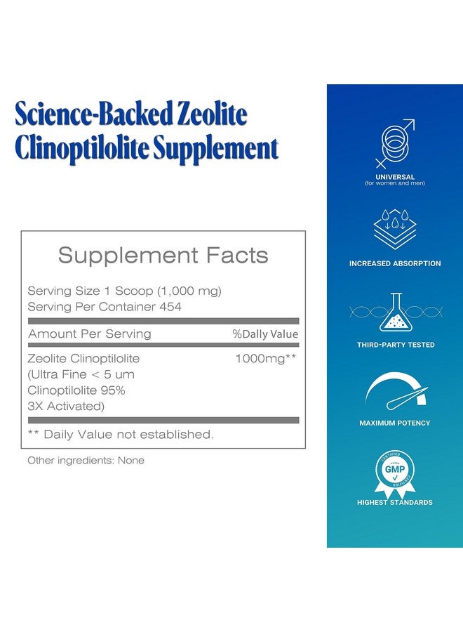 TODICAMP Sorbolit Zeolite Detox Powder - 1 lb Clinoptilolite Zeolite Powder Sorbolit- 1-2 µm Zeolite Clinoptilolite Powder for Cellular Detox - 454 Days Supply - Image 3