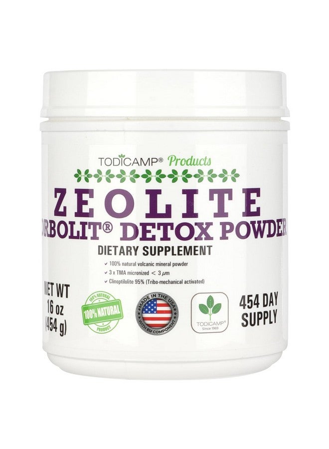 TODICAMP Sorbolit Zeolite Detox Powder - 1 lb Clinoptilolite Zeolite Powder Sorbolit- 1-2 µm Zeolite Clinoptilolite Powder for Cellular Detox - 454 Days Supply - Image 1