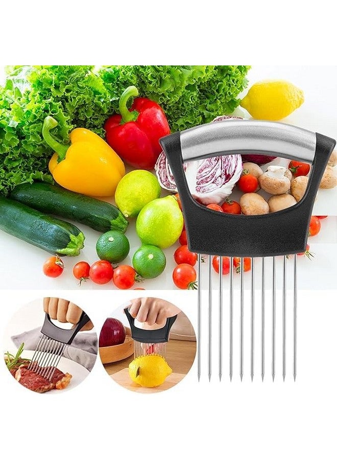 SKINPLUS Stainless Steel Onion Holder for Slicing,Onion Cutter for Slicing and Storage of Onions,Avocados,Eggs and Other Vegetables Black - Image 4