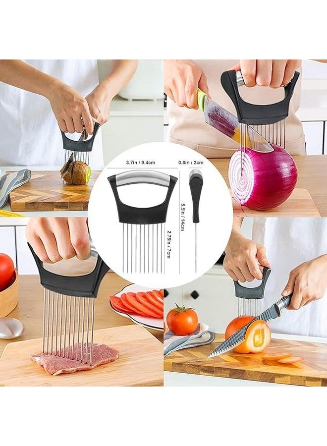 SKINPLUS Stainless Steel Onion Holder for Slicing,Onion Cutter for Slicing and Storage of Onions,Avocados,Eggs and Other Vegetables Black - Image 5