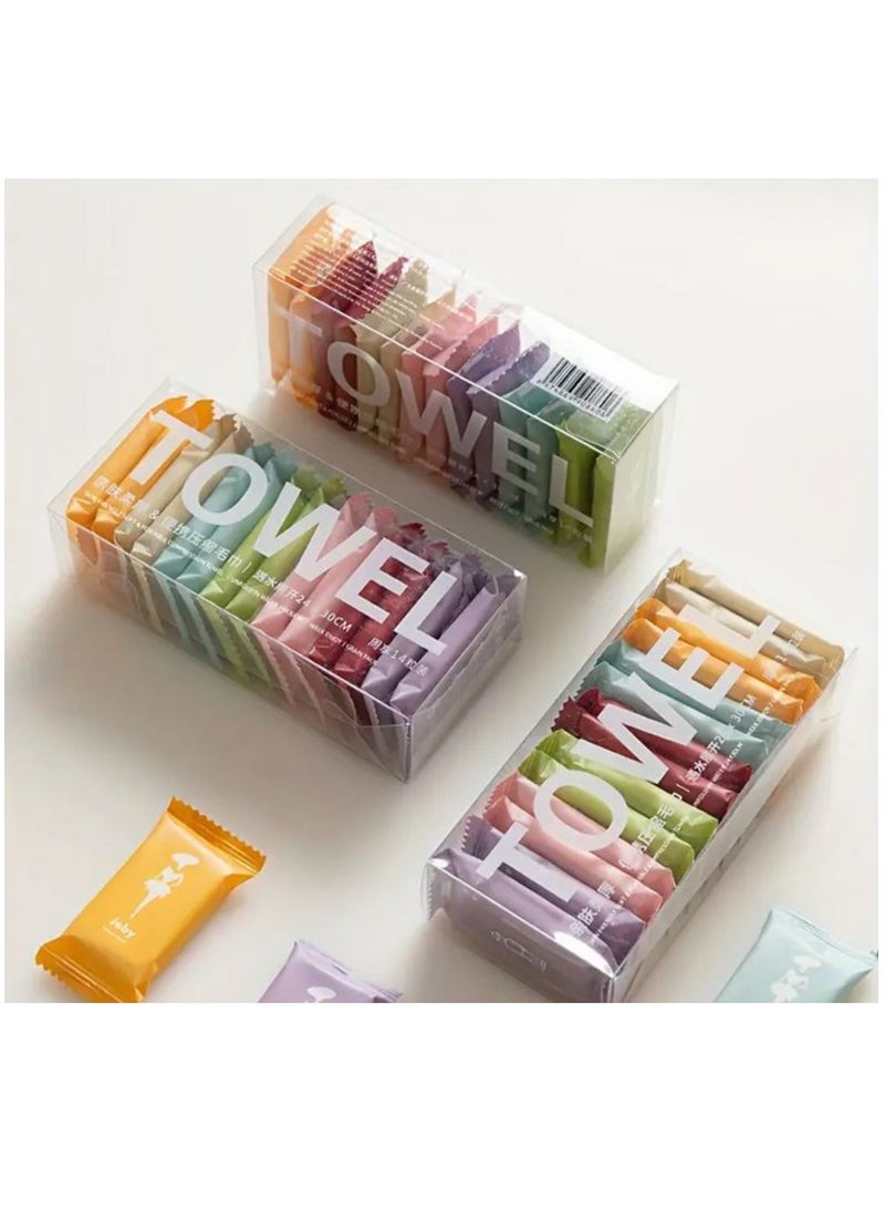 Temu 14pcs Portable Compressed Face Towels, Ultra Thick Gentle Exfoliation Disposable Face Towelette, Biodegradable Makeup Remover Dry Wipes , Super Soft Clean Facial Towels Wash Cloth for Sensitive Skin,14 Count,1 Pack - Image 4