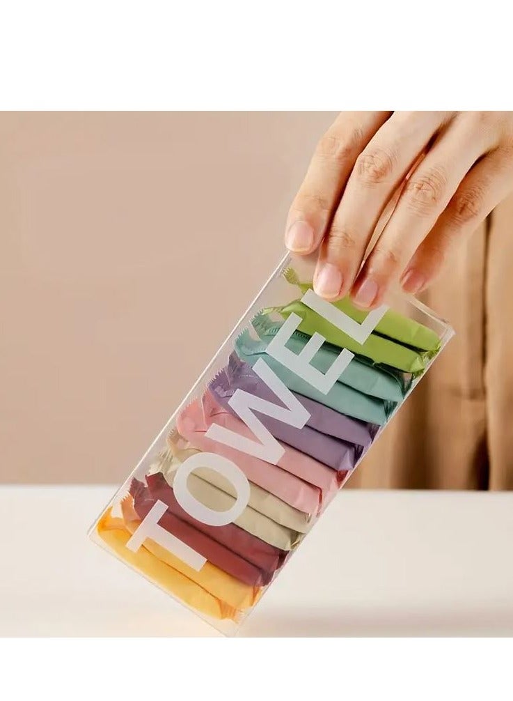 Temu 14pcs Portable Compressed Face Towels, Ultra Thick Gentle Exfoliation Disposable Face Towelette, Biodegradable Makeup Remover Dry Wipes , Super Soft Clean Facial Towels Wash Cloth for Sensitive Skin,14 Count,1 Pack - Image 2