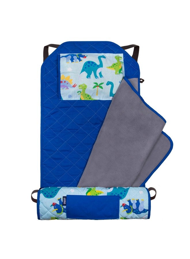 Wildkin Kids Modern Nap Mat with Reusable Pillow for Boys & Girls, Perfect for Elementary Sleeping Mat, Features Elastic Corner Straps, Soft Cotton Blend Materials Nap Mat for Kids (Dinosaur Land) - Image 1