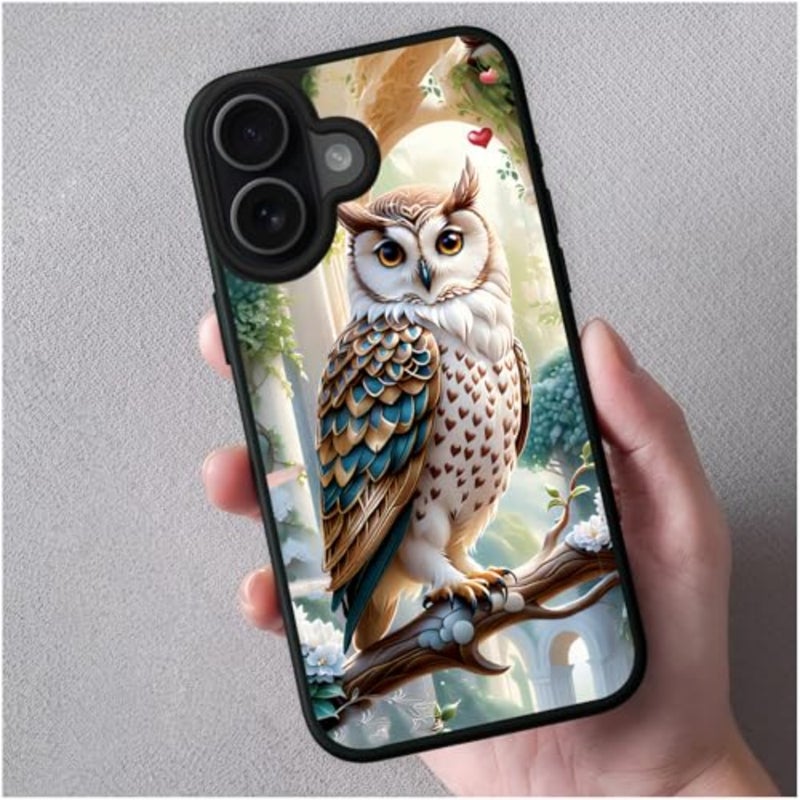 for Case 6.3 inch Forest Garden Owl Design, MagSafe Compatible Matte Translucent Cover, Anti Drop Solid, Retro Fantasy, Forest Decor - Image 4