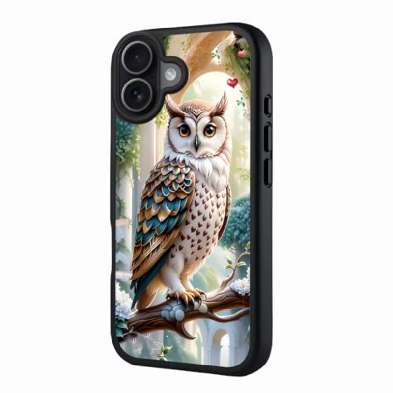 for Case 6.3 inch Forest Garden Owl Design, MagSafe Compatible Matte Translucent Cover, Anti Drop Solid, Retro Fantasy, Forest Decor - Image 1