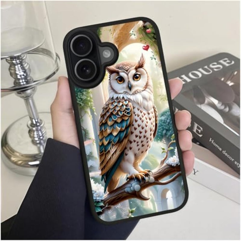 for Case 6.3 inch Forest Garden Owl Design, MagSafe Compatible Matte Translucent Cover, Anti Drop Solid, Retro Fantasy, Forest Decor - Image 3