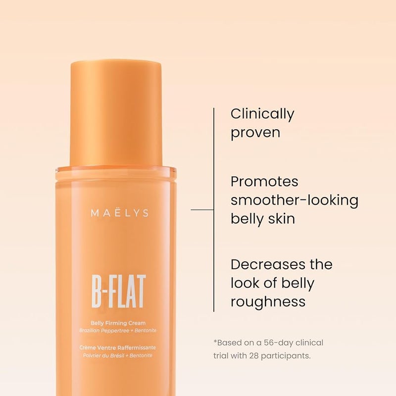 Maelys B-Flat Cellulite Stretch Marks Firming Cream | Belly Skin Treatment | Anti-Cellulite Stomach Lotion with Arabica Coffee & Hyaluronic Acid. - Image 2