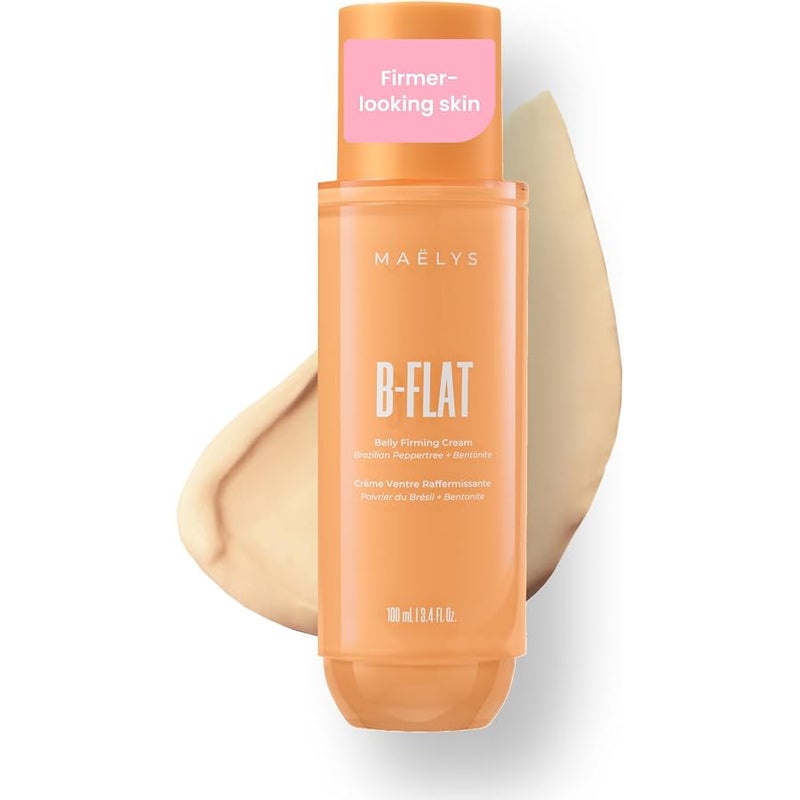 Maelys B-Flat Cellulite Stretch Marks Firming Cream | Belly Skin Treatment | Anti-Cellulite Stomach Lotion with Arabica Coffee & Hyaluronic Acid. - Image 1