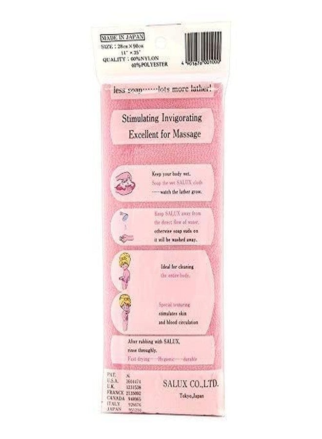 Salux Nylon Japanese Beauty Skin Bath Wash Cloth/Towel - Pink - Image 3