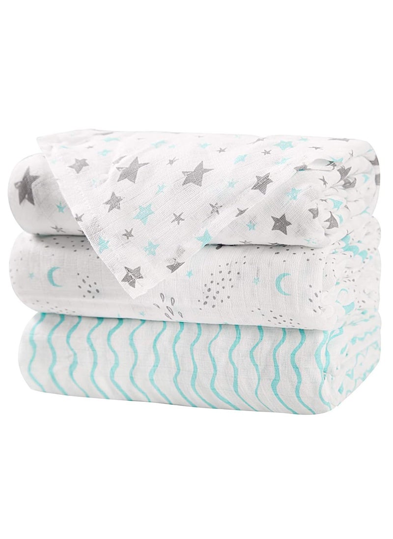 Little Grape Land Little Grape Land Muslin Swaddle Blankets 100 Cotton Large Size Baby Receiveing Blankets Soft Breathable Baby Blankets for Newborns Green 47x47 3 Pack Green 