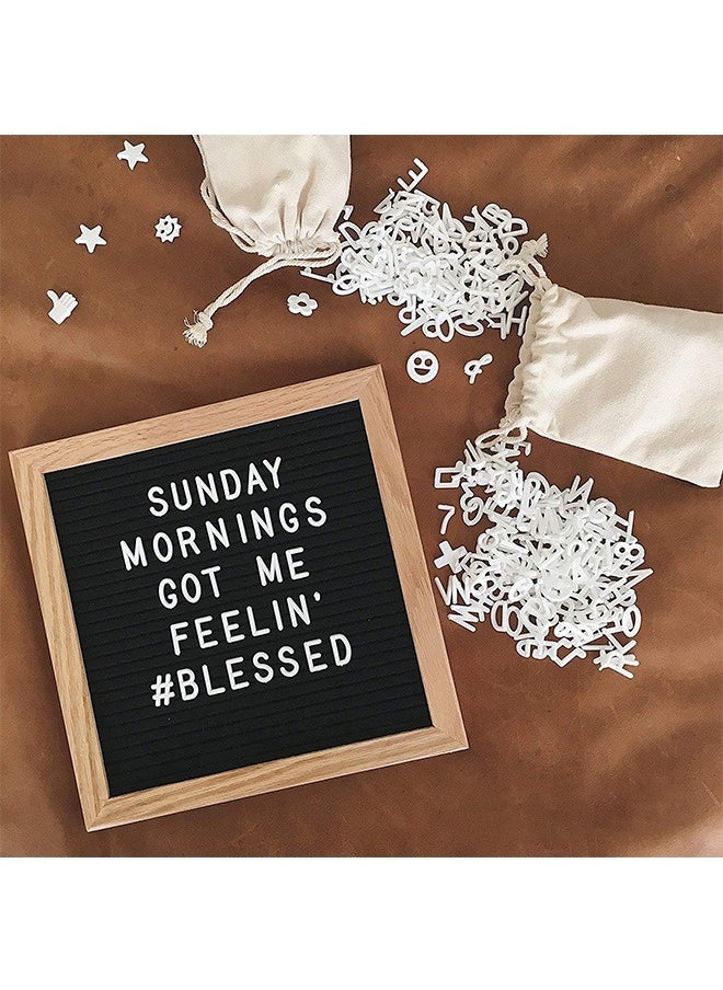 Garlo Double Sided Felt Letter Board with Rustic Wood Frame,439 Precut White Letters,Months & Days & Script Cursive Words,Wall & Tabletop Display Decor  - Image 3