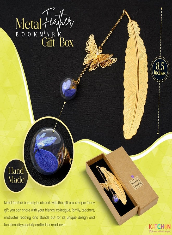 KatchOn, Metal Feather Bookmark with Butterfly Charm | Valentines Day Gifts for Teachers, Valentines Day Gifts for Her | Teachers Gift, Bookmarks for Women, Mom | Girls Readers Book Lovers, Coworker - Image 2