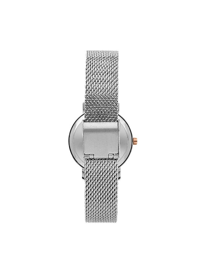 B&G Women's White Round Analog Dial with Silver Metal Band Watch - 30mm - R3853286501 - Image 4