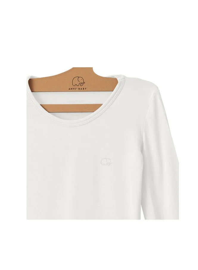 أنفي بيبي Bamboo Spandex Pajama 2T White