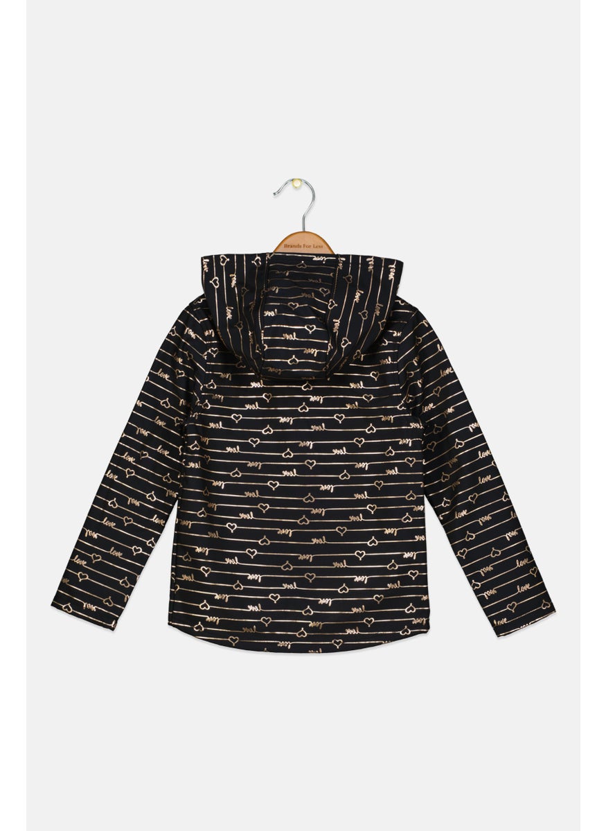 Body Glove - Kids Girls Allover Print Softshell Jacket, Black - Image 1