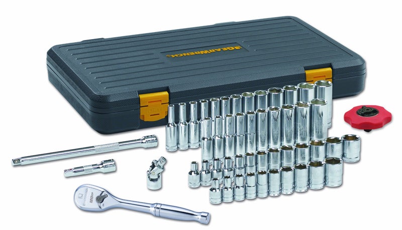 GearWrench مجموعة أدوات ميكانيكية GEARWRENCH 51 قطعة 1/4 بوصة درايف 6 نقاط 120XP، قياسي وعميق، SAE/متر - 80300P - Image 1