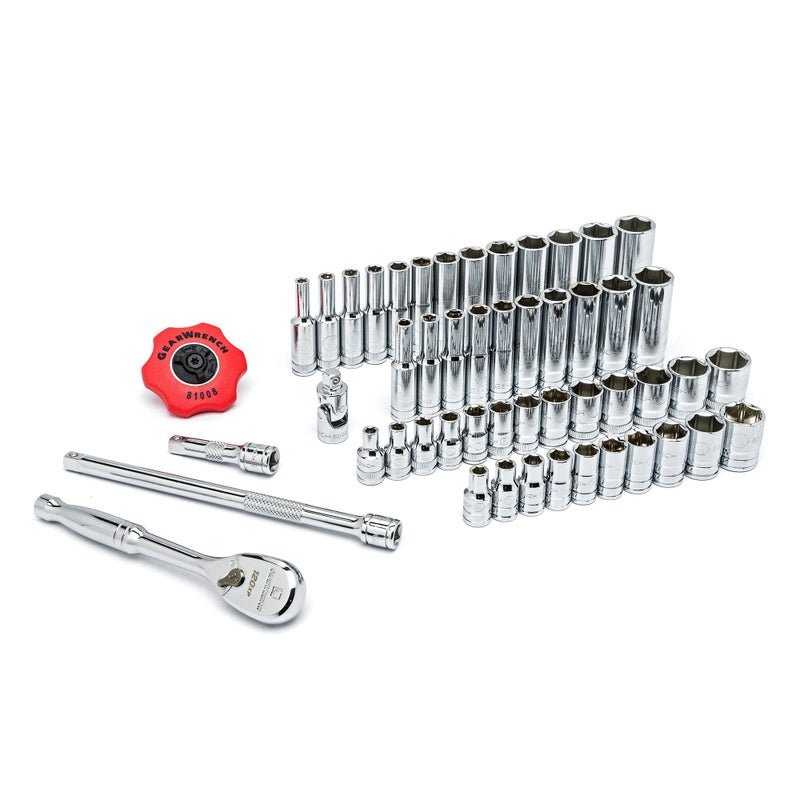 GearWrench مجموعة أدوات ميكانيكية GEARWRENCH 51 قطعة 1/4 بوصة درايف 6 نقاط 120XP، قياسي وعميق، SAE/متر - 80300P - Image 2